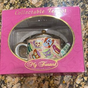 My Treasure Collectible Teapot - Colorful Hand-Painted Porcelain